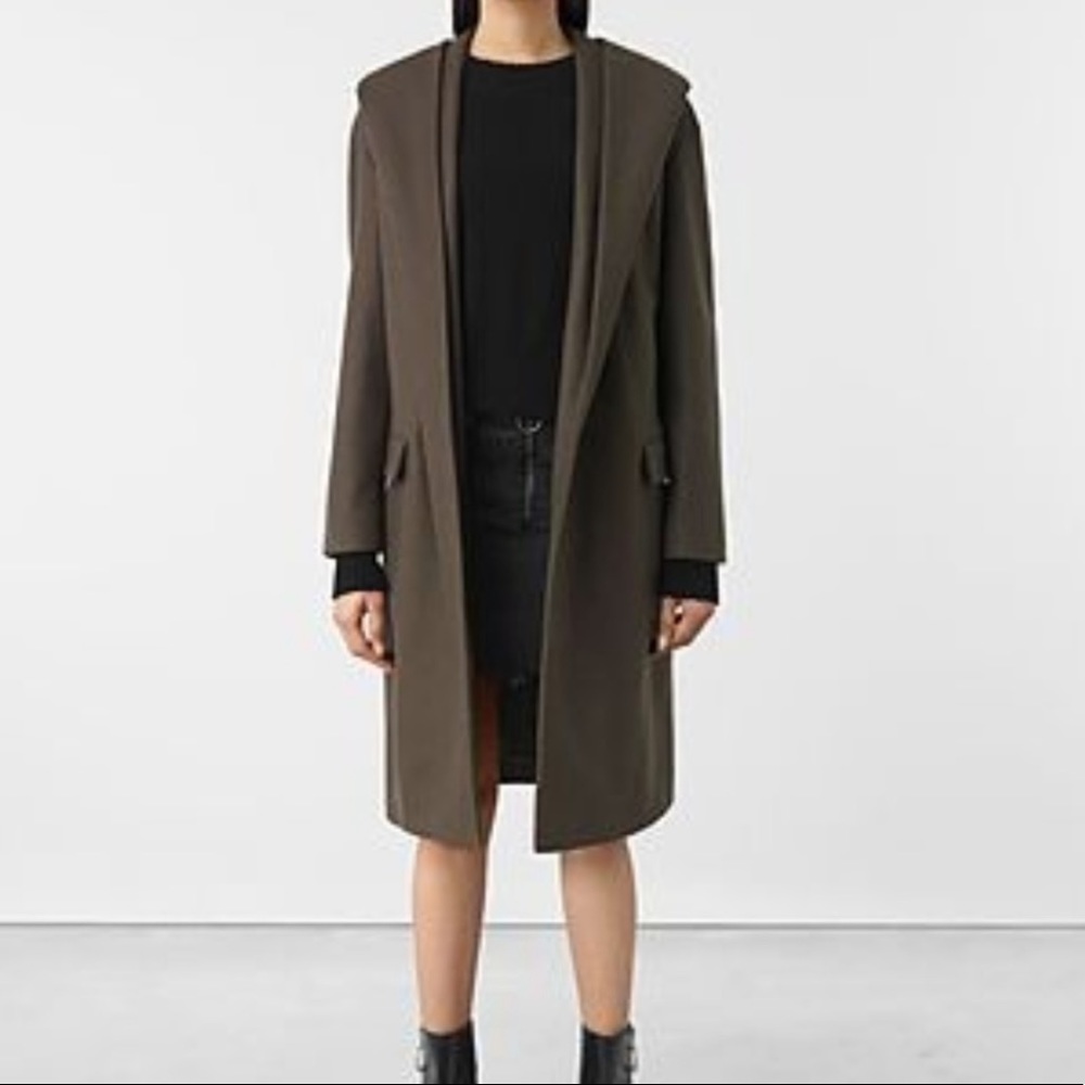 All Saints Khaki Green Scala Coat